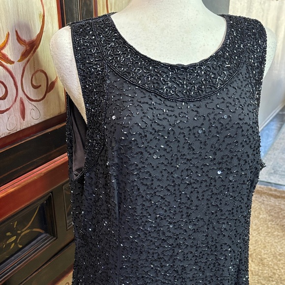 Krishma vintage black beaded evening gown - Picture 2 of 13